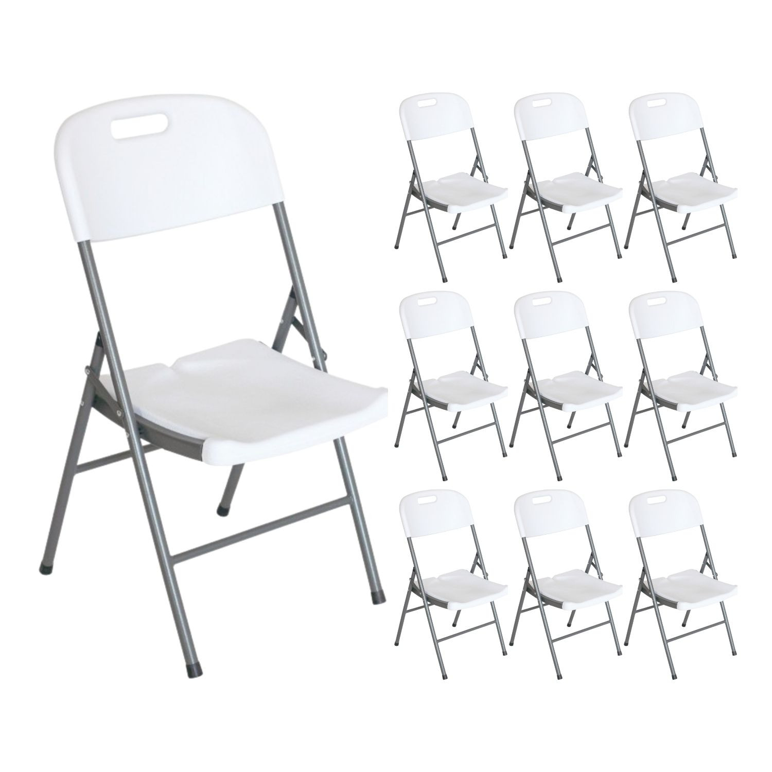 Pack 10 Sillas Plegables con Asa 47x58x87cm Thinia Home Sillas Plegables 1